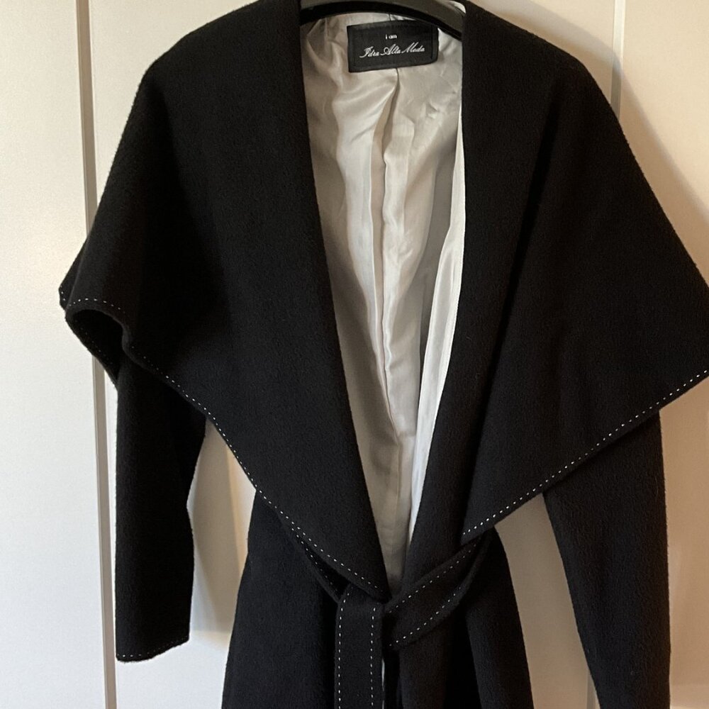 I am Idra Alta Moda baby alpaca blend wrap coat - Picture 2 of 7